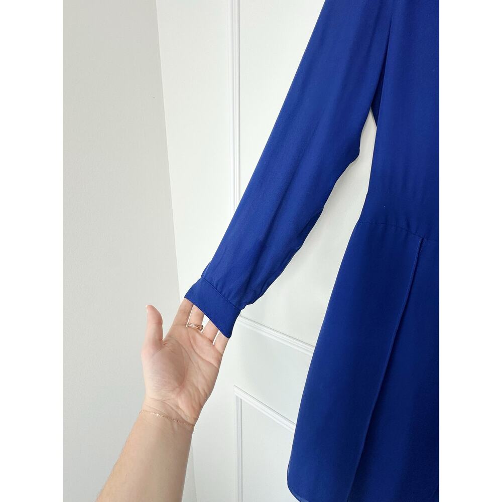 Jenni Kayne Blue Silk Long Sleeve Dress Size M - Picture 11 of 11